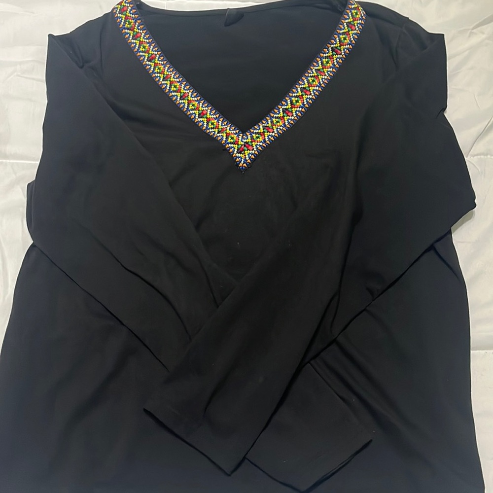 black styled neck long sleeve
